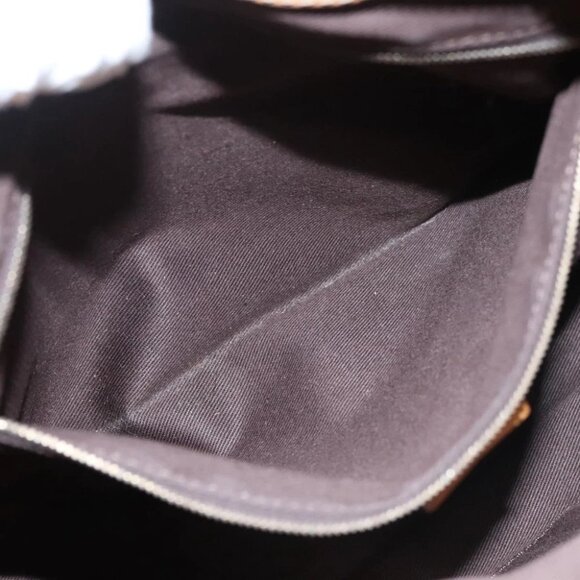 CELINE Macadam Canvas Shoulder Bag PVC Leather Brown Gold Auth 117957 - Picture 7 of 16